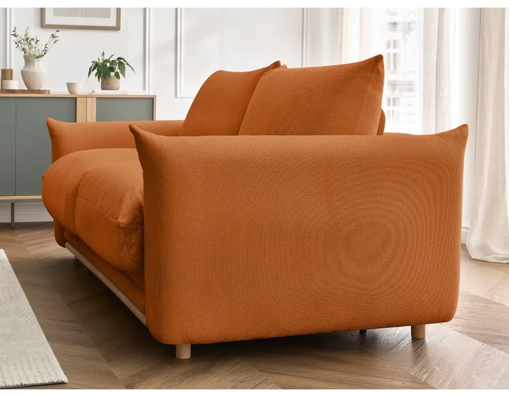 Pomarańczowa rozkładana sofa 214 cm Ernest – Bobochic Paris