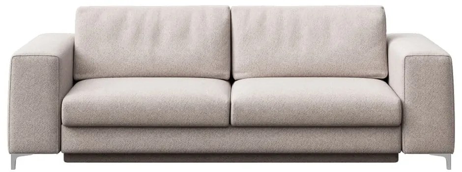 Jasnoszara rozkładana sofa z materiału bouclé 256 cm Rene – Rodier