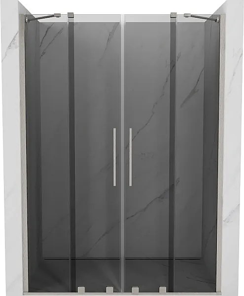 Mexen Velar Duo drzwi prysznicowe rozsuwane 150 cm, grafit, nikiel szczotkowany - 871-150-000-42-97