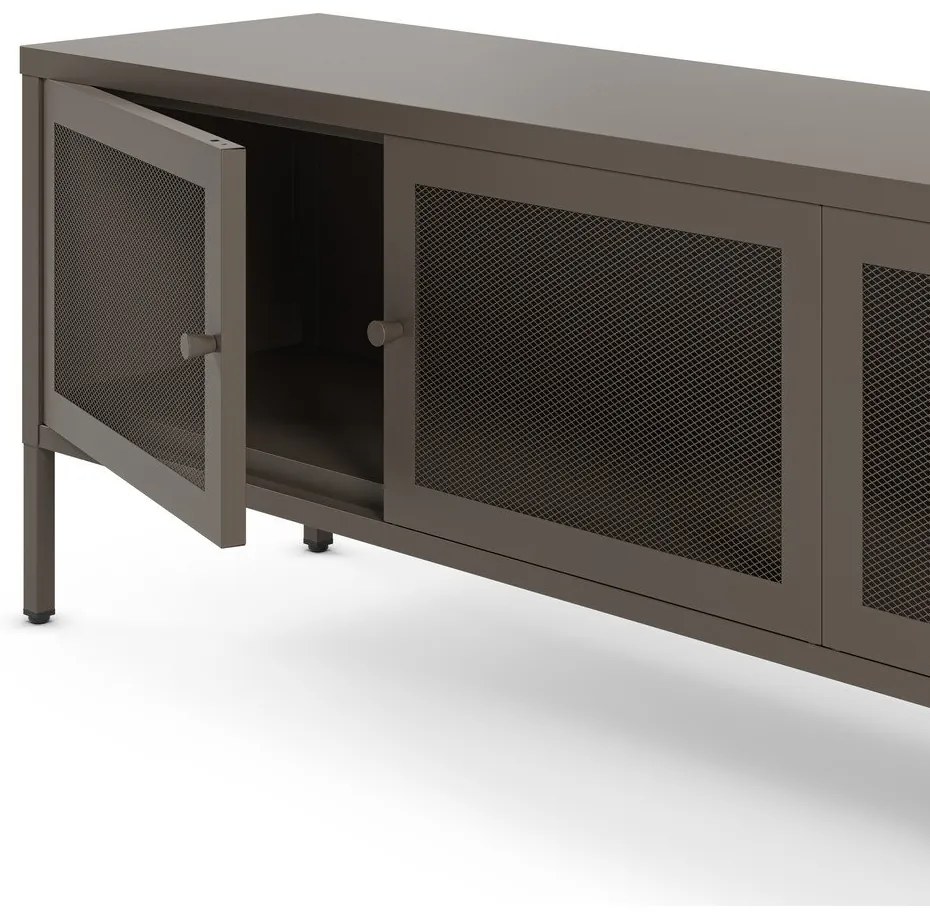 Szara metalowa szafka pod TV 160x50x35 cm Fayna – Marckeric