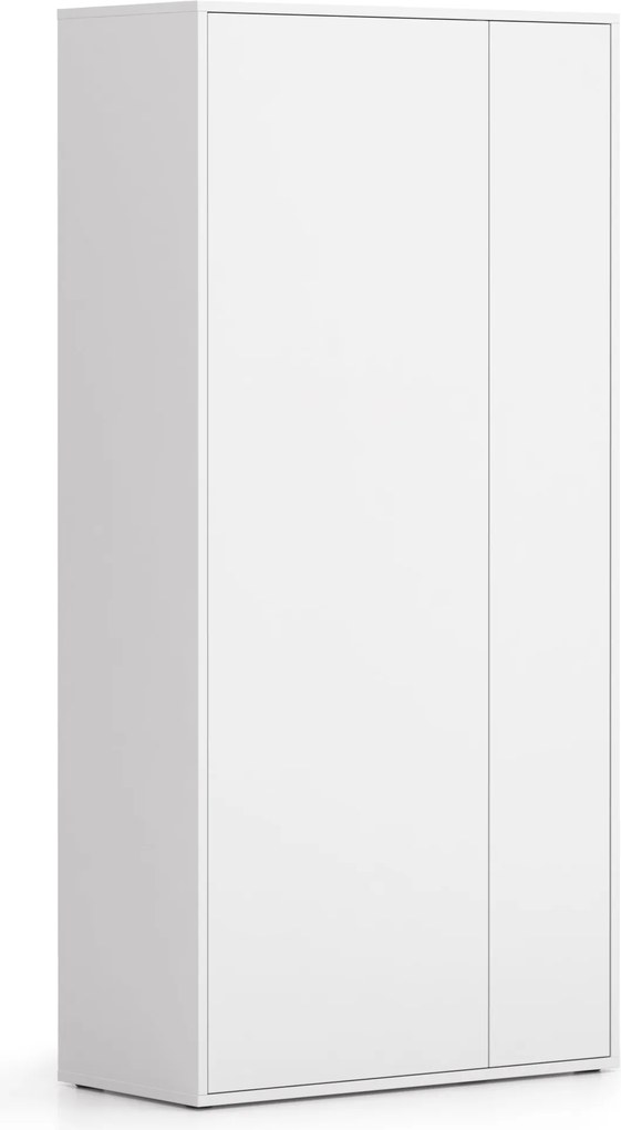 Szafa ubraniowa z wysuwanym elementem BLOCK, 850 × 400 × 1748 mm, biały