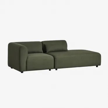 Sofa Modułowy Narożny 2-częściowy Z Prawym Szezlongiem Fogler Tkanina Baranek Boucle Szałwiowa Zieleń - Sklum