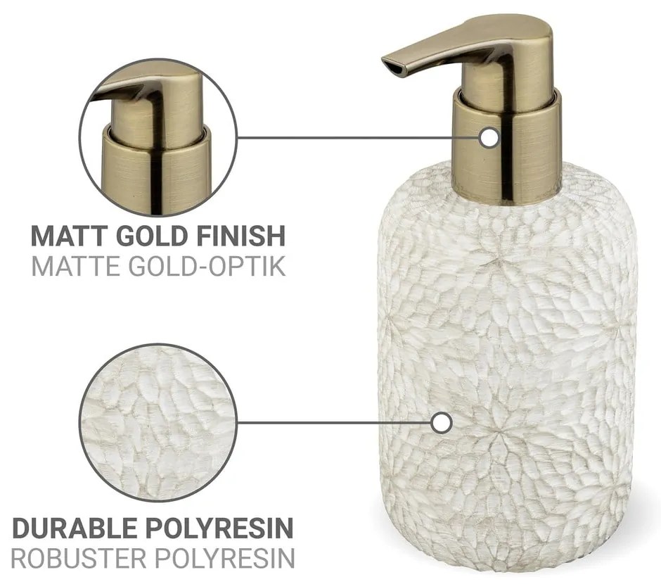 Biały dozownik do mydła z żywicy polimerowej 300 ml Montalfano – Wenko