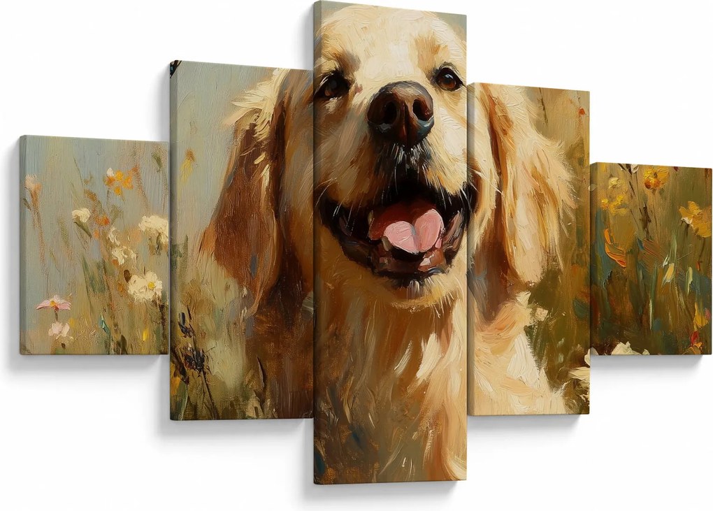 Obraz - Szczęśliwy piesek (125x70 cm)