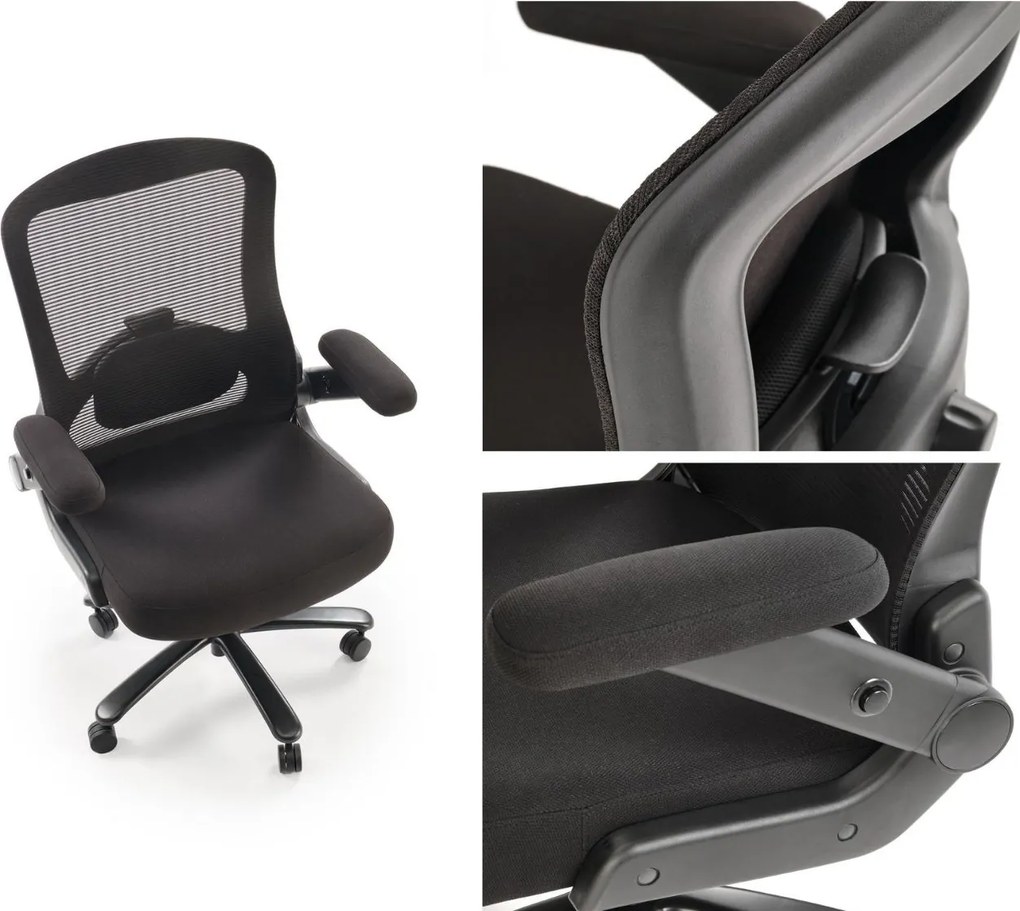 Fotel biurowy Cyborg Halmar do 180 kg, zgodny z normą BHP