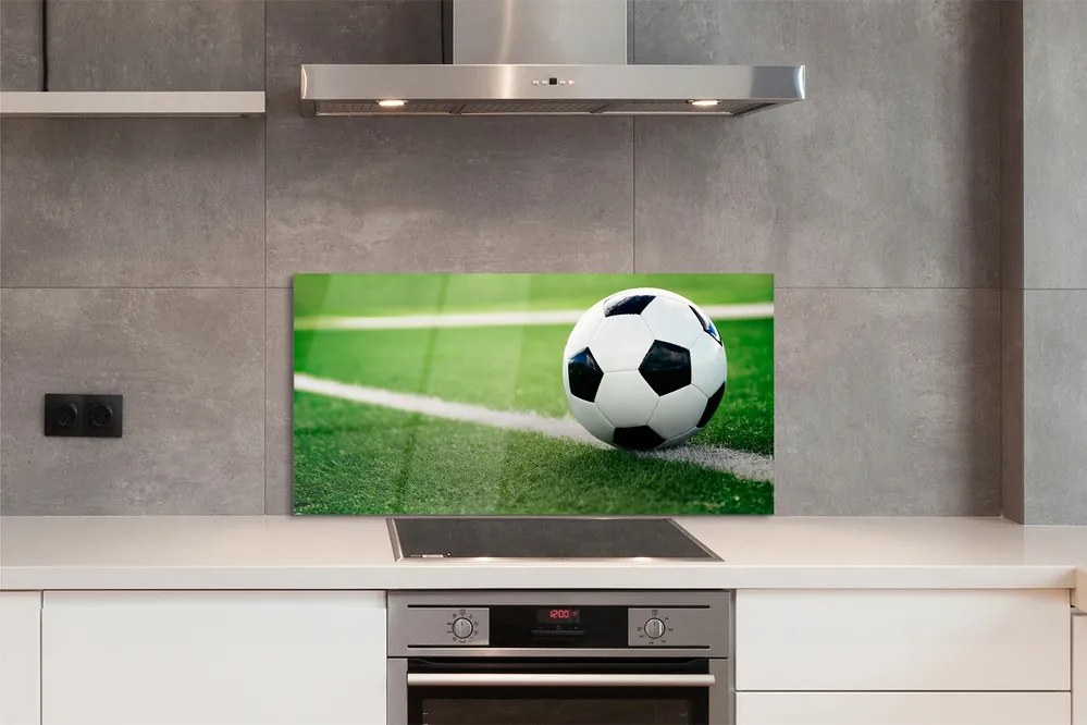 Szklany Panel Piłka na Zielonym Trawniku