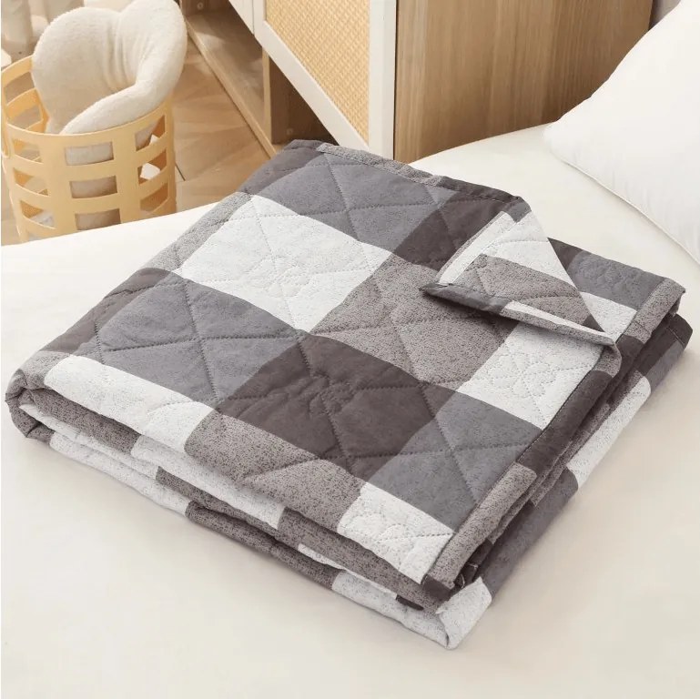 Letnia kołdra CUBE 140x200 cm, szaro-biała