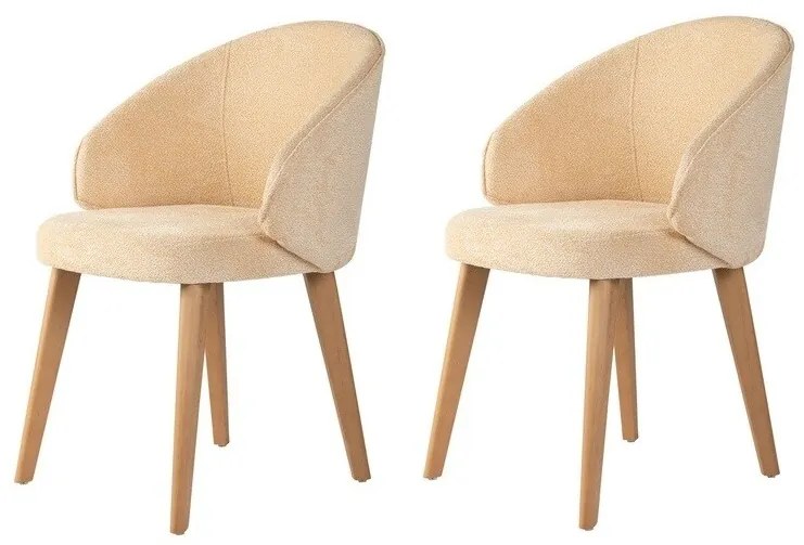 Zestaw krzeseł do jadalni Bentley Beige and Light Oak, 2 szt.