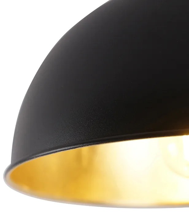 Industrialna lampa sufitowa czarna i złota 28 cm - MagnaxPrzemysłowy Oswietlenie wewnetrzne