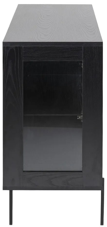 Czarna witryna w dekorze jesionu 140x82 cm Angus – Actona