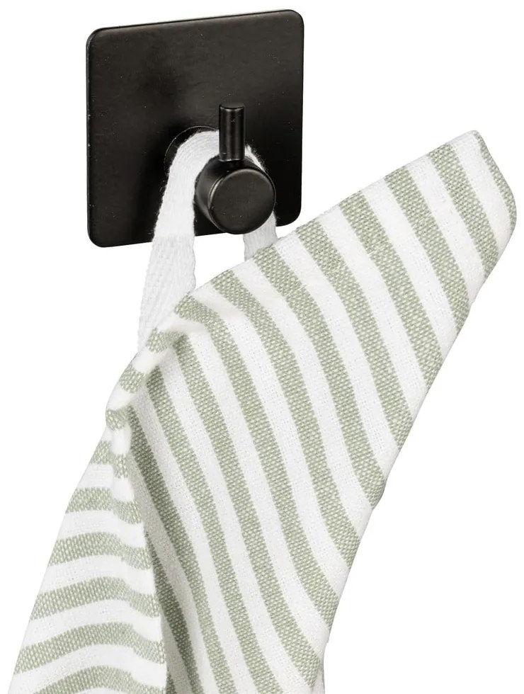 Czarne samoprzylepne haczyki zestaw 2 szt. ze stali nierdzewnej Black Outdoor Kitchen Ureo – Wenko