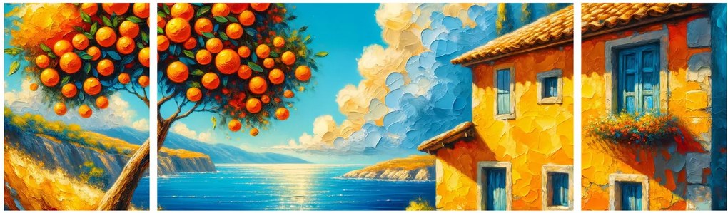 Obraz - Dom z pomarańczami II. (170x50 cm)