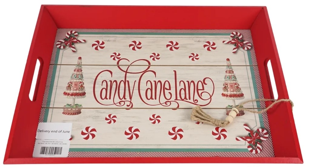 Świąteczna drewniana taca CHRISTMAS - różne warianty Wersja: Candy canelane