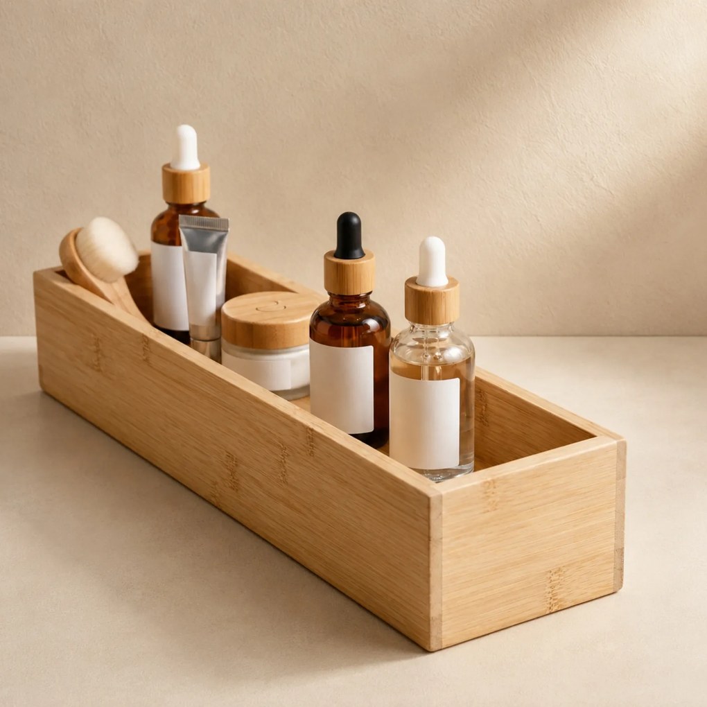 Organizer biurkowy bambusowy, 38 x 8 x 7 cm