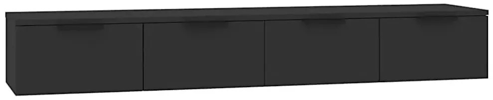 Dwie szafki ścienne pod TV czarne S3-R01