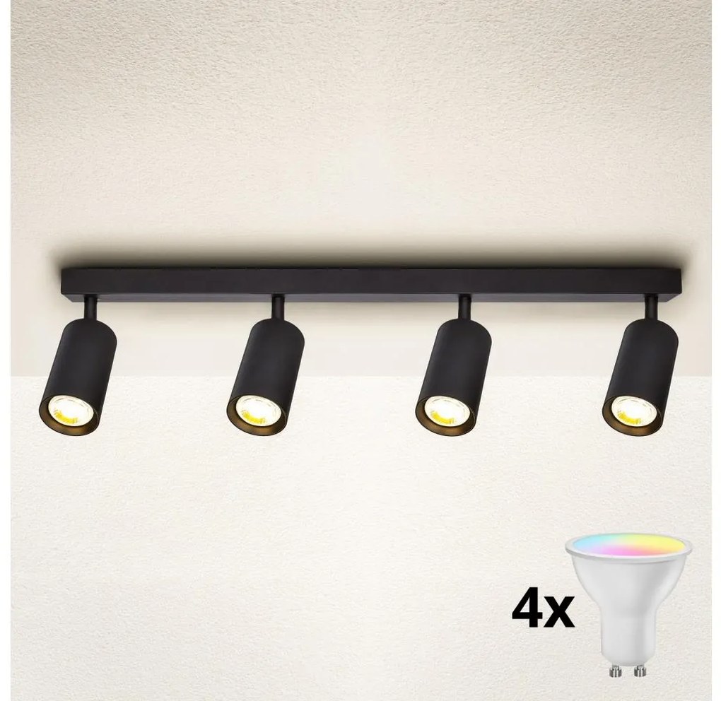 Brilagi - LED ściemnialna oprawa punktowa SELE 4xGU10/6,5W/230V czarna
