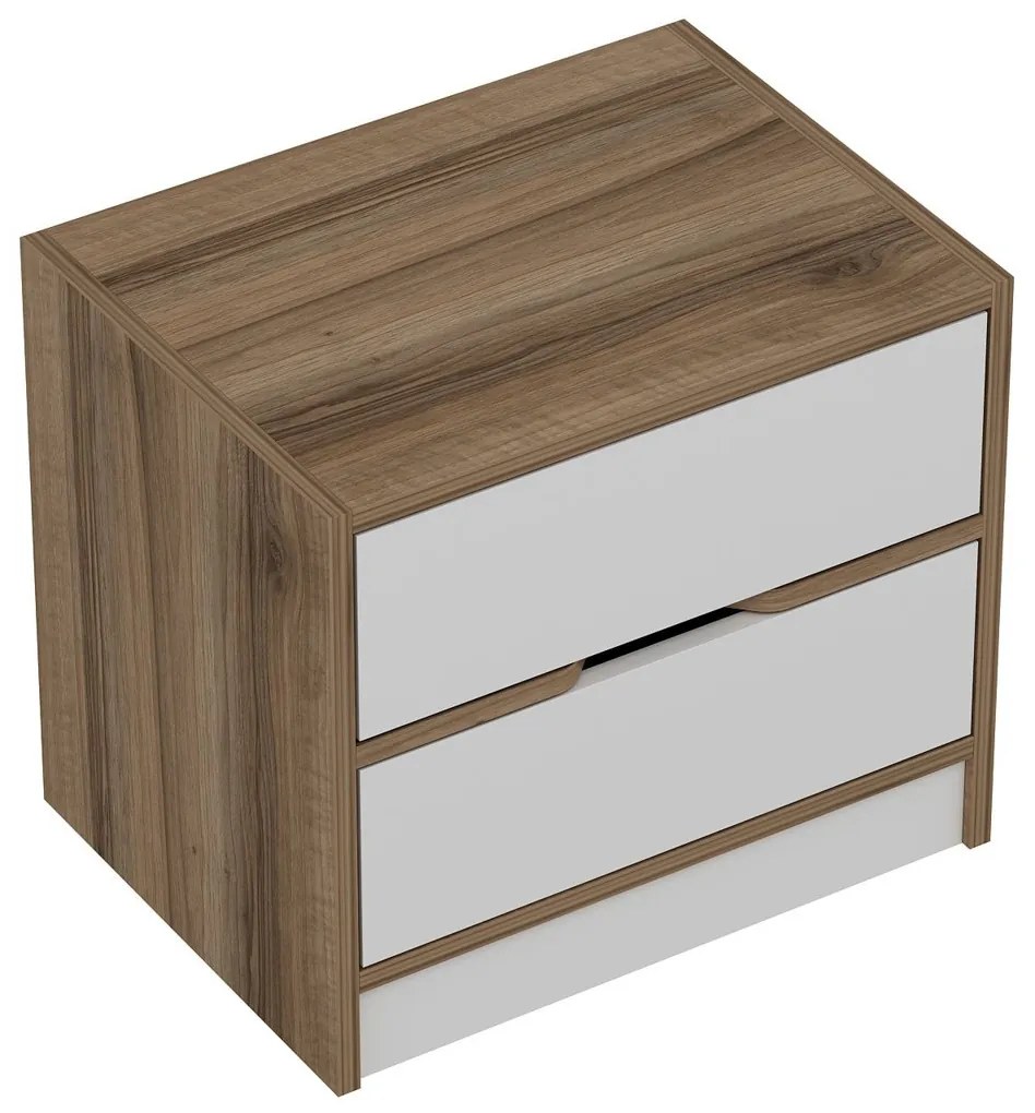 Stolik nocny Elina Walnut White