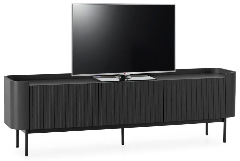 Czarna szafka pod TV 180x55x40 cm Willa – MOME