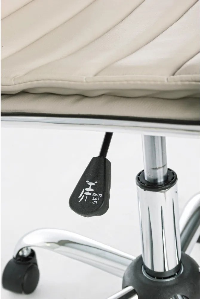 Szarobrązowe krzesło biurowe z imitacji skóry Perth – Yes Everyday