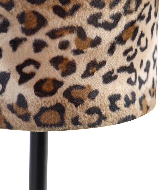 Nowoczesna lampa stołowa czarna z lampą w stylu lamparta 25 cm - Simplo Nowoczesny Oswietlenie wewnetrzne