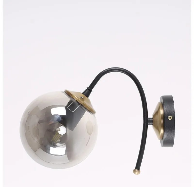 Czarno-szary kinkiet ø 15 cm Yoyo – Squid Lighting