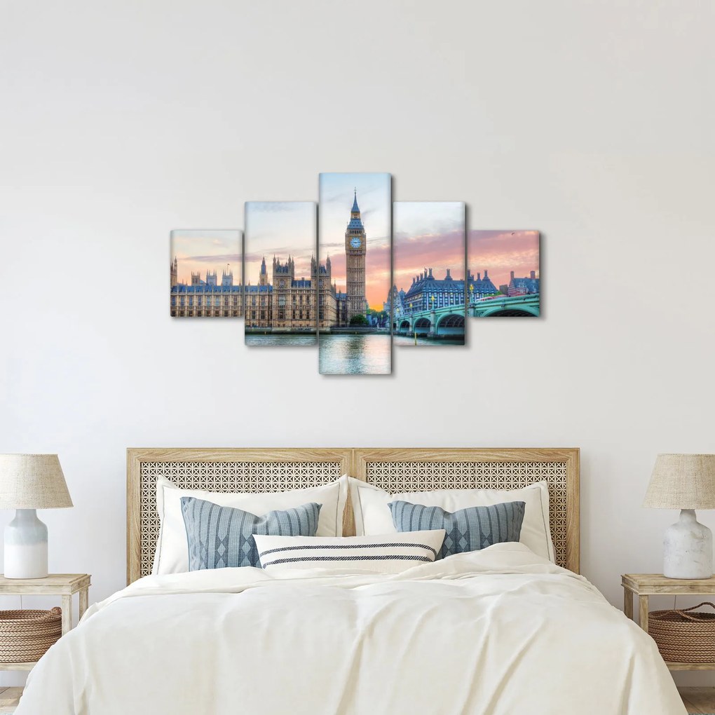 Obraz - Londyn w pastelowych kolorach (125x70 cm)
