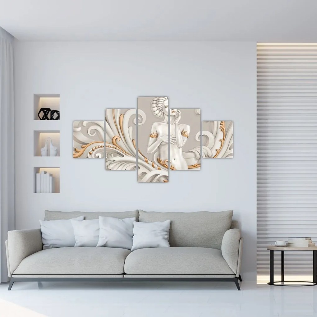 Obraz bogini na ozdobnym tle (125x70 cm)