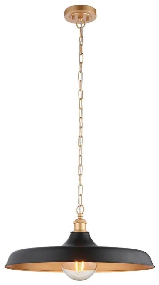 Endon 99998 - Żyrandol na łańcuchu SABIAN 1xE27/10W/230V czarny/złoty