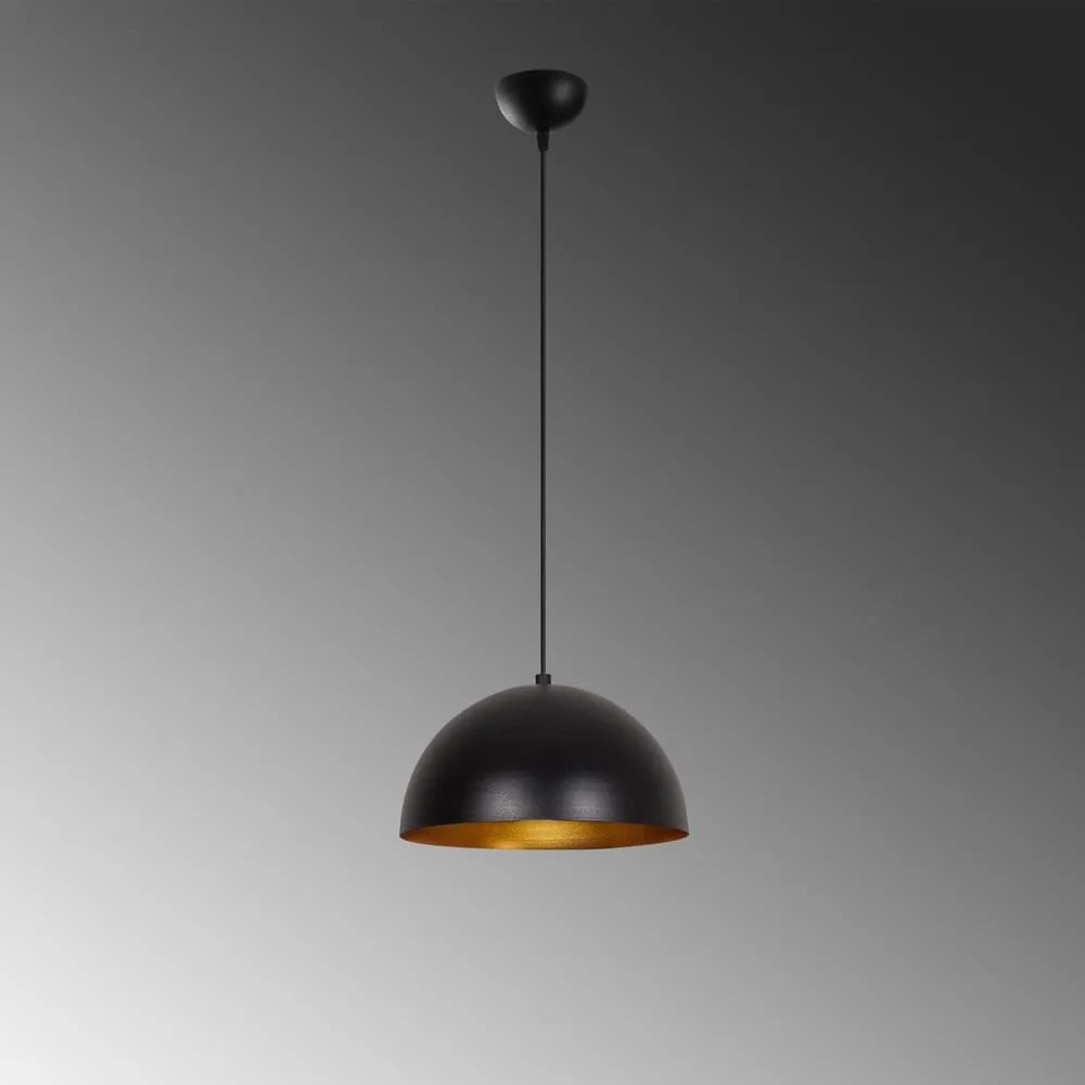 Czarna lampa wisząca z metalowym kloszem ø 30 cm Coppa – Opviq lights