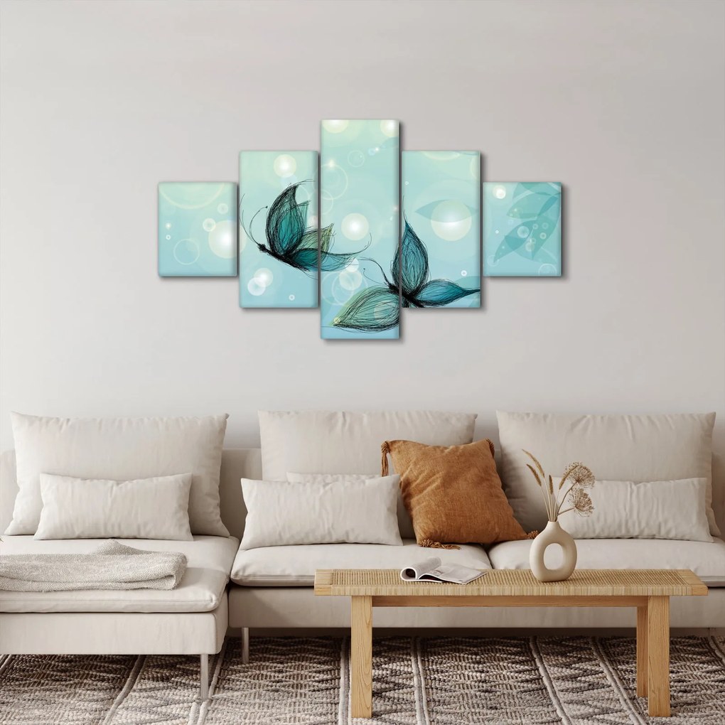 Obraz - Niebieskie motyle (125x70 cm)
