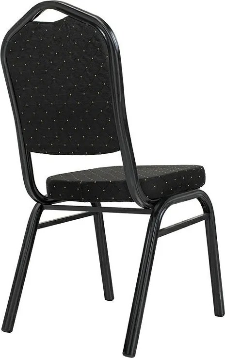 Krzesło bankietowe pikowane Heron czarne