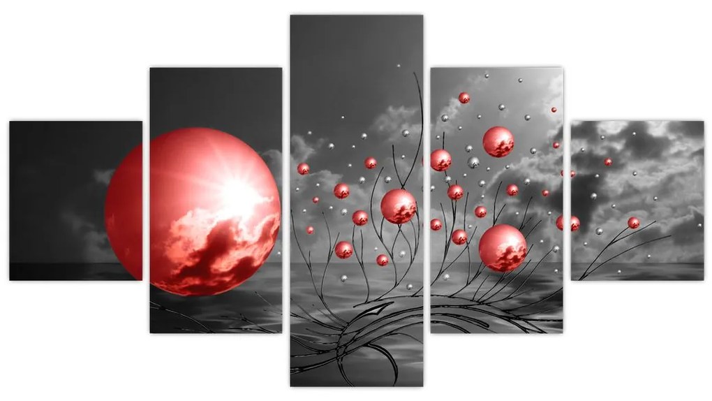 Obraz czerwonych kul (125x70 cm)