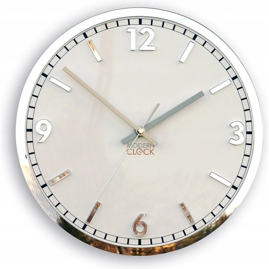 Zegar na ścianę klasyczny cichy mechanizm okrągły z białą tarczą akrylowy