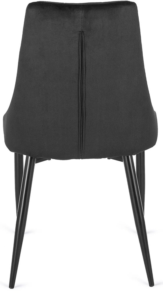 Zestaw Stół Prostokątny Rozkładany CLARK 120-160 cm Czarny Marmur i 4 Krzesła Tapicerowane CORK Czarne Welurowe Loft