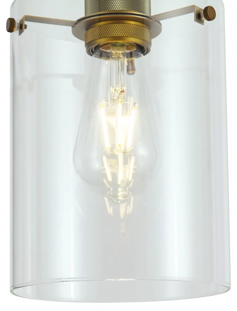 Designerska lampa podłogowa brązowa z przezroczystym szkłem - Domo Nowoczesny Oswietlenie wewnetrzne