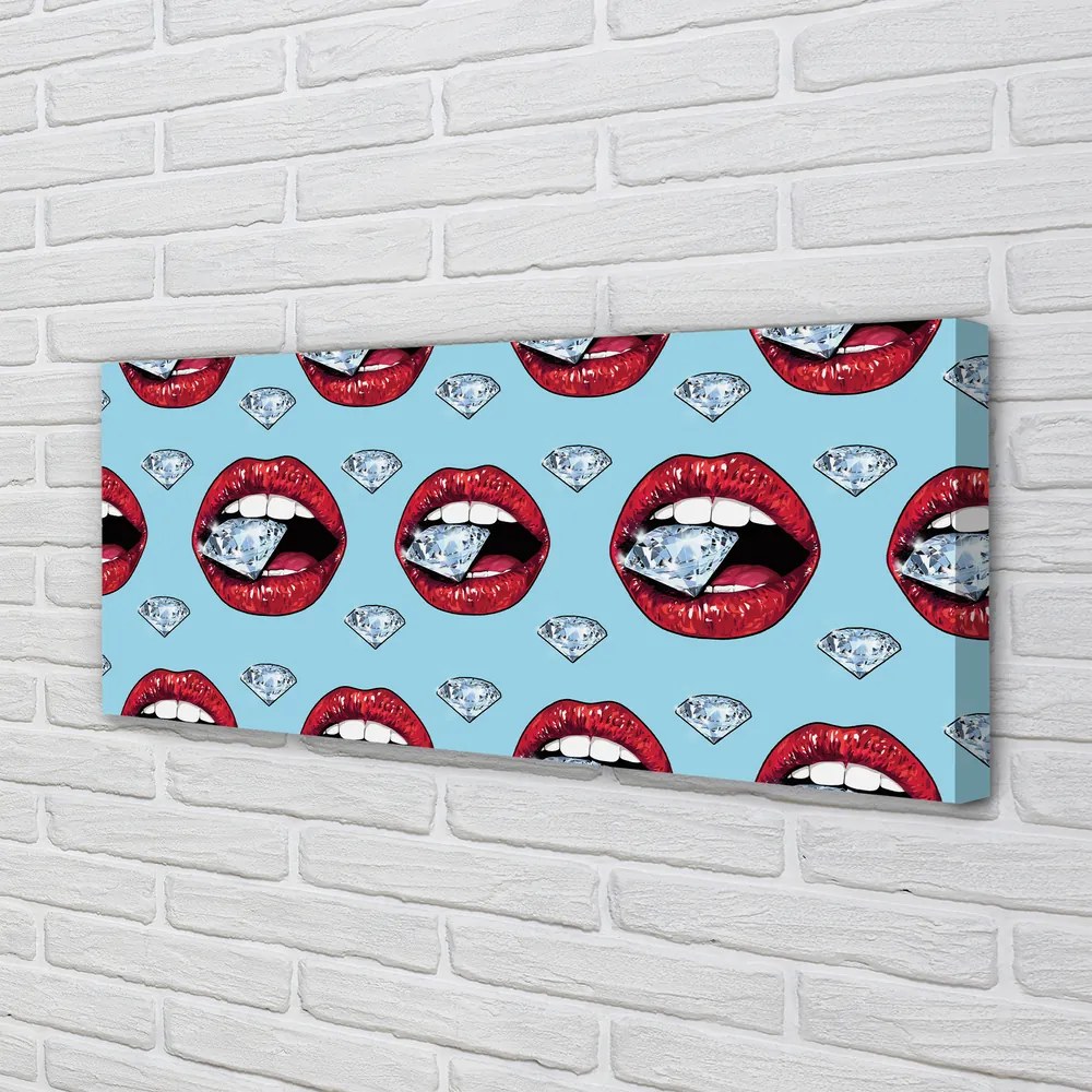 Obraz drukowany na płótnie Diamentowy Blask Ust