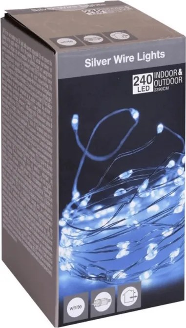 Łańcuch świetlny 240 LED zewnętrzny/wewnętrzny 23,9 m, biały