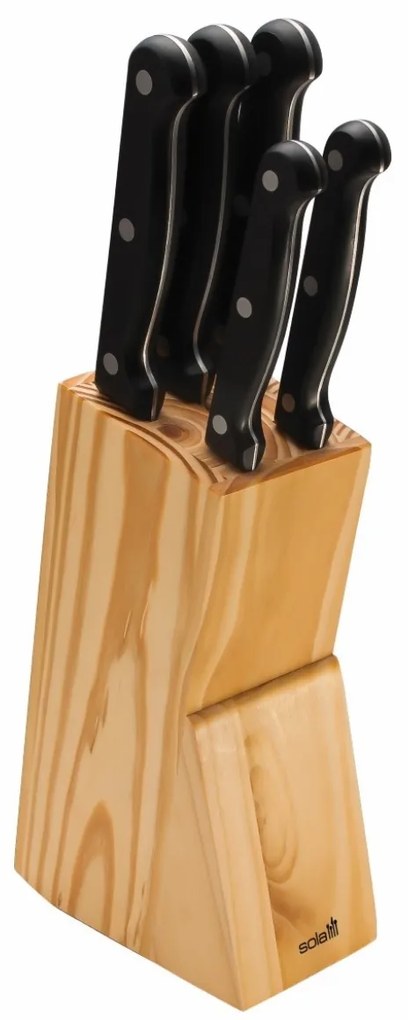 Zestaw noży SOLA KNIFE w drewnianym bloku, 6 szt.