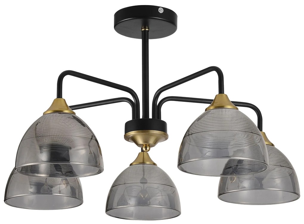 LAMPA SUFITOWA WISZĄCA G085-5C Czarna Lustrzana