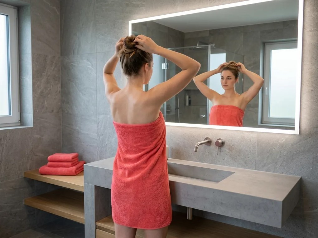 Ręcznik kąpielowy NORIELLE 70x140 cm czerwony, 100% bawełna