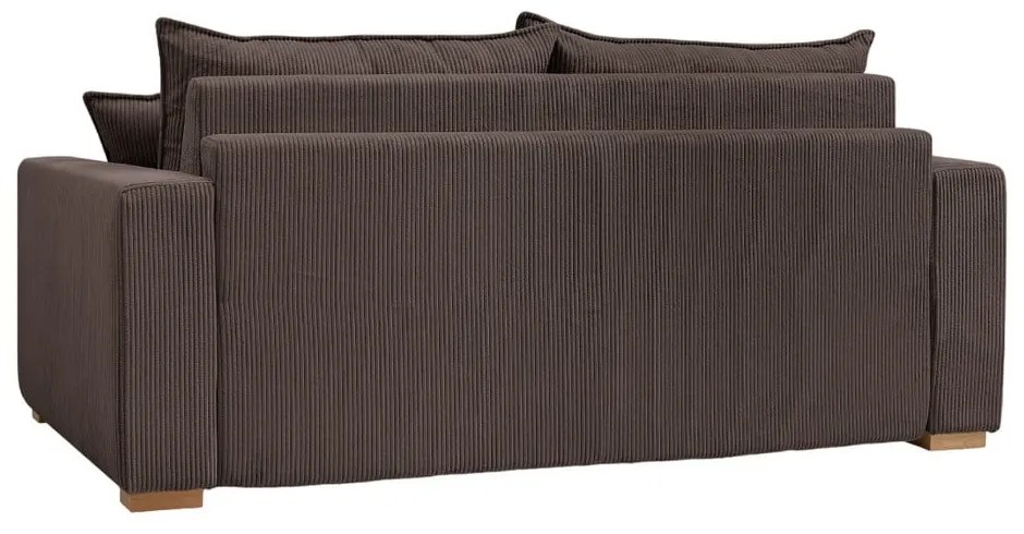Brązowa sztruksowa rozkładana sofa 225 cm Augustin – Bobochic Paris