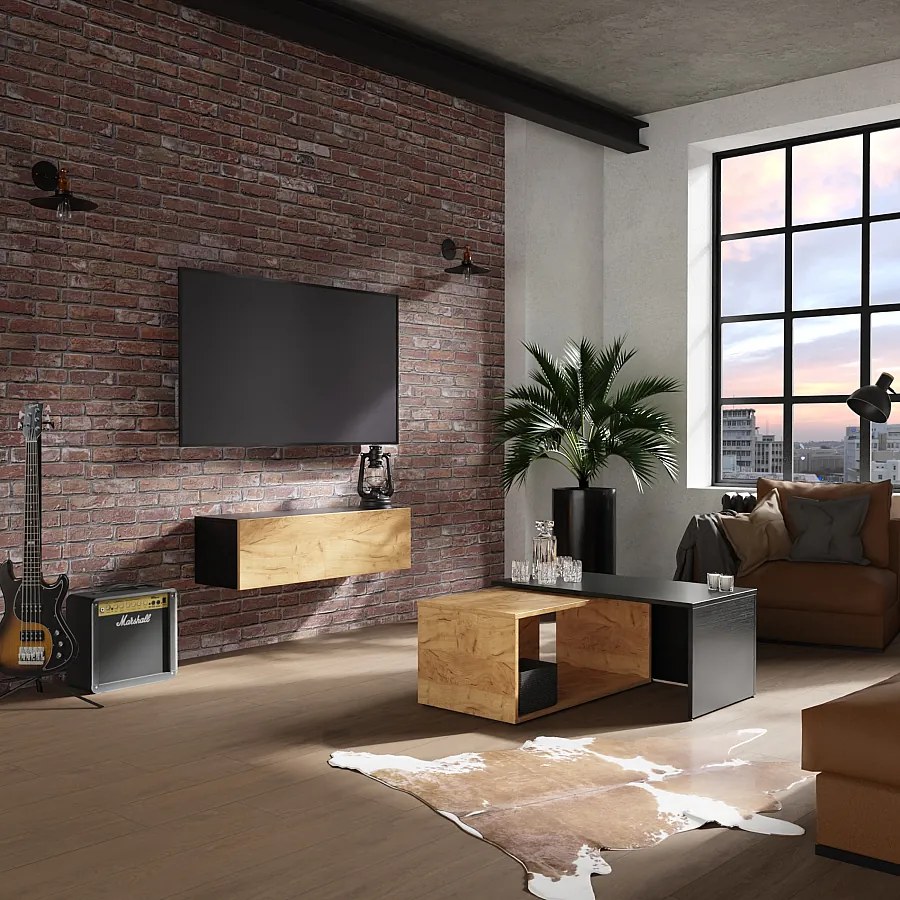 Szafka RTV 105 cm 140 cm Nowoczesna Wisząca Szafka RTV do Salonu