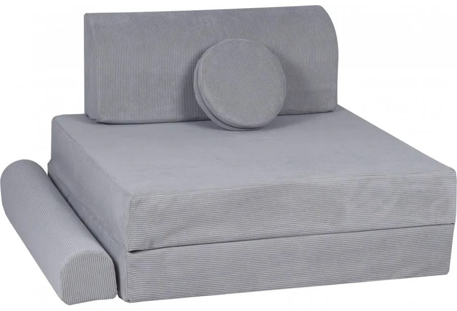 Slimcord sztruksowa sofa dziecięca, szara - meowbaby®