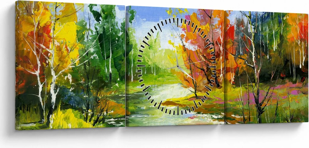 Obraz - Obraz krajobrazu (z zegarem) (90x30 cm)
