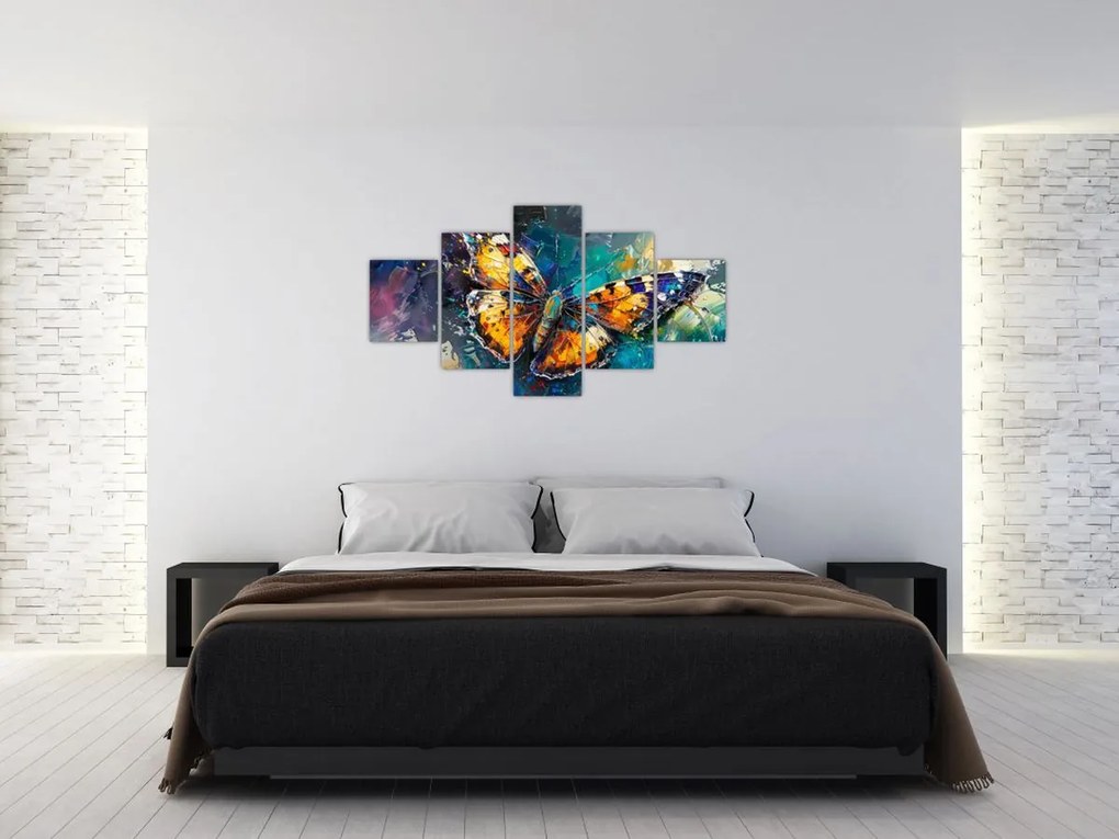Obraz - Motyl, obraz olejny (125x70 cm)