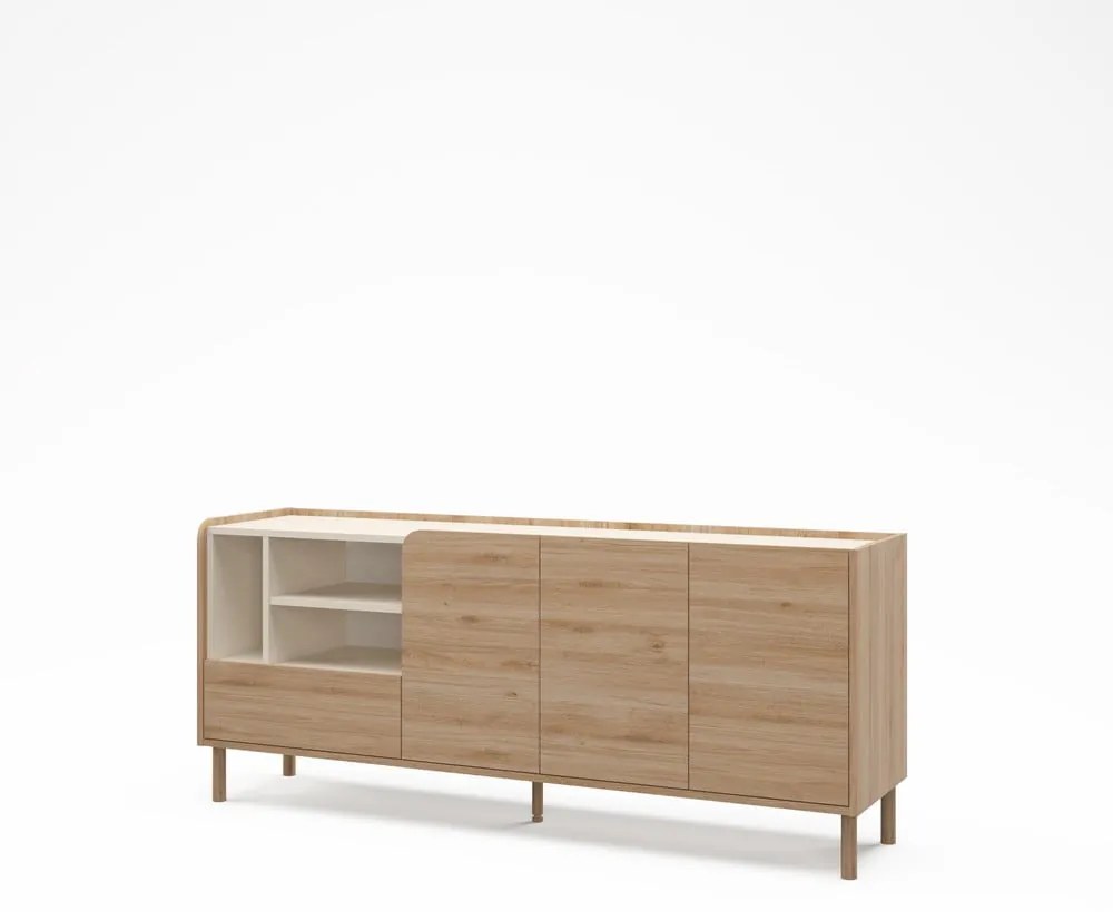 Komoda w dekorze dębu w naturalnym kolorze 180x75,5x44 cm Monza – Marckeric