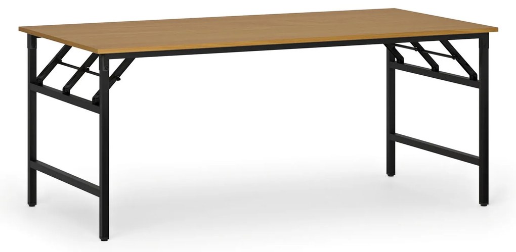 Stół konferencyjny FAST READY, 180x90 cm, czarna podstawa, buk