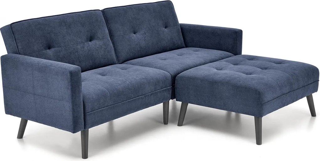 Granatowa sofa narożna z funkcją spania D4-T86