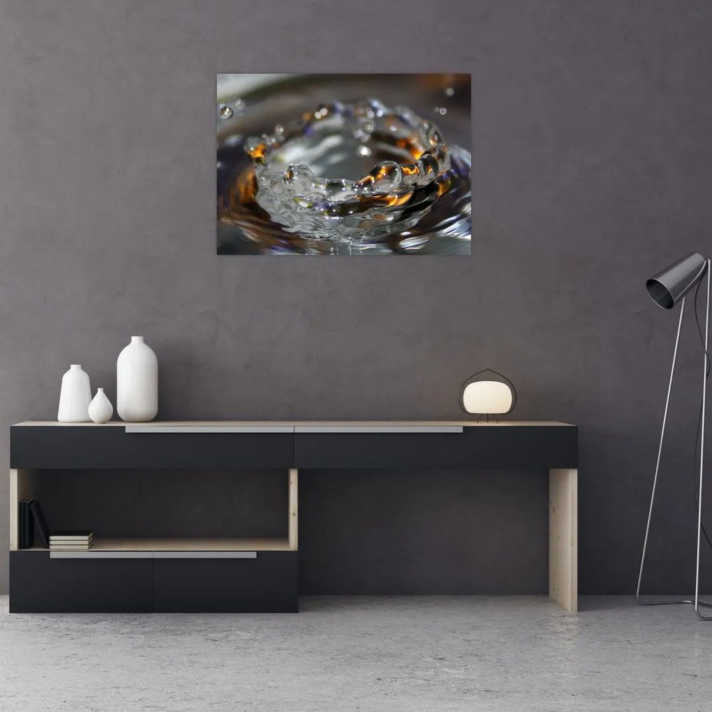 Obraz na szkle - bransoletka z kropel wody (70x50 cm)