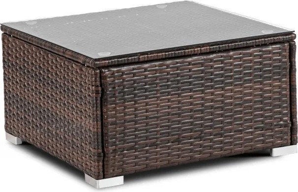 Zestaw Mebli Ogrodowych NEGRO Brązowy/Beżowy Narożnik Stolik Tarasowy Technorattan Nowoczesny